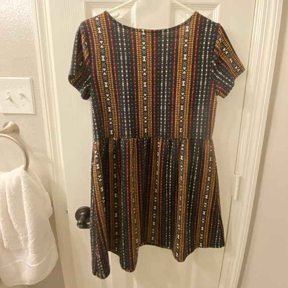 Aztec Print Bohemian Terrycloth Casual Dress - Picture 4 of 4